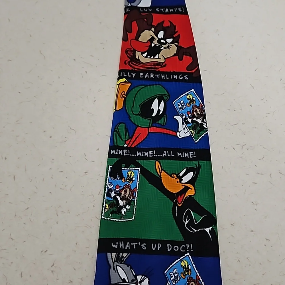 Looney Tunes X USPS Stamp Collection Tie 1997 Taz Bugs Bunny Daffy Warner Bros
